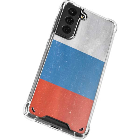 Russian Flag Distressed Galaxy S21 5G Clear Case